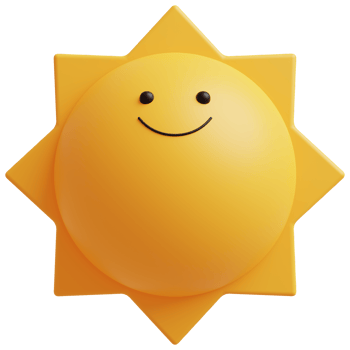 3D Sun Emoji.Happy sun, funny cute character. png