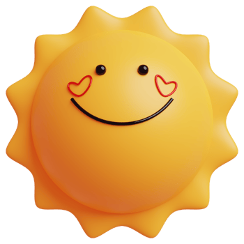 3D Sun Emoji.Happy sun, funny cute character. png