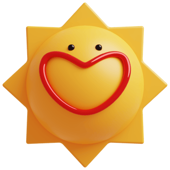 3D Sun Emoji.Happy sun, funny cute character. png