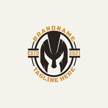 gladiator helmet simple logo vector