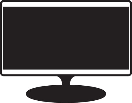 Computer or tv desktop screen monitor, digital electronics with black and white visuals vector
