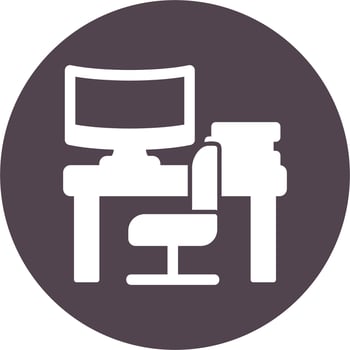 Office Desk Vector Icon