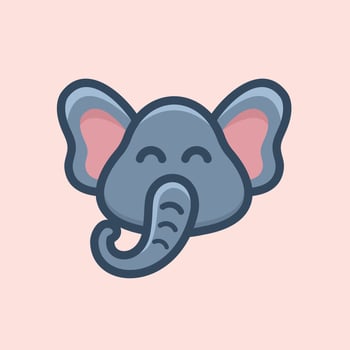 Cute Head  Elephant Logo vector