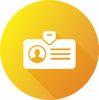 Identification card icon in flat design style. Id card signs illustration. png