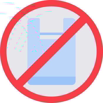 No Plastic Bags Vector Icon