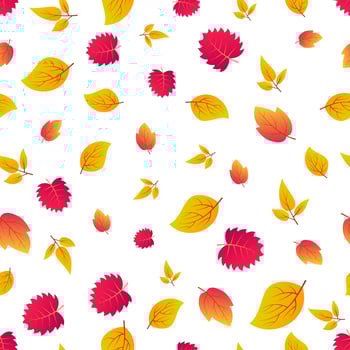 Autumn seamless background with maple colorful leaves. Design for fall season posters, wrapping papers and holidays decorations. Vector illustration