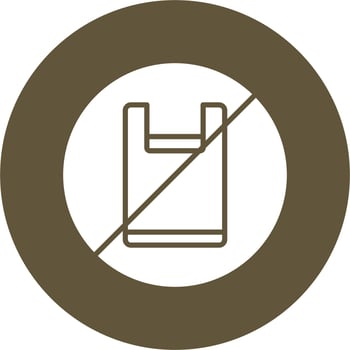 No Plastic Bags Vector Icon