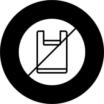 No Plastic Bags Vector Icon