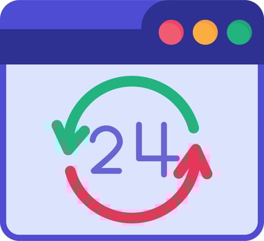 24 Hours Vector Icon