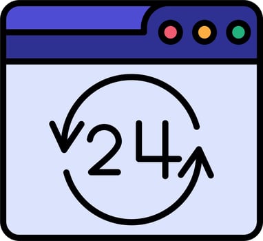 24 Hours Vector Icon