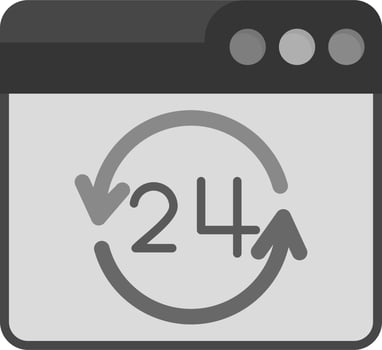 24 Hours Vector Icon