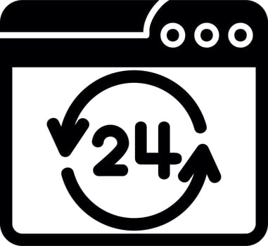 24 Hours Vector Icon
