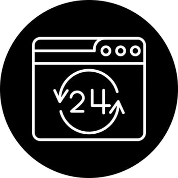 24 Hours Vector Icon