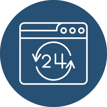 24 Hours Vector Icon