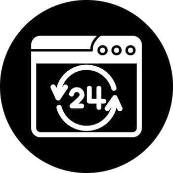 24 Hours Vector Icon