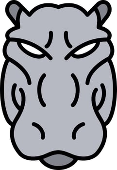 Hippopotamus Vector Icon