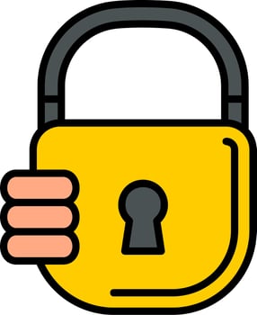 Padlock protection icon vector