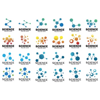 Molecule symbol logo template vector illustration,Neuron logo or nerve cell logo design