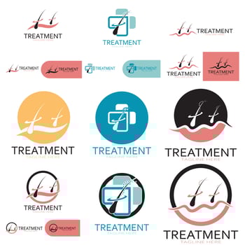Hair treatment logo hair transplantation logo,removal logo vector image design illustration