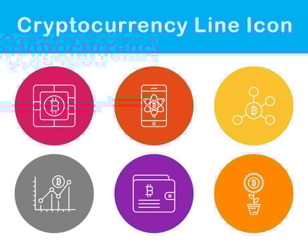 Bitcoin And Cryptocurrency Vector Icon Set