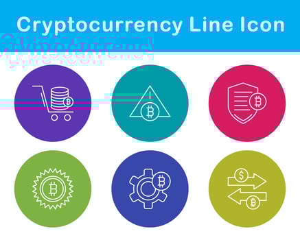 Bitcoin And Cryptocurrency Vector Icon Set