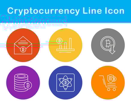 Bitcoin And Cryptocurrency Vector Icon Set