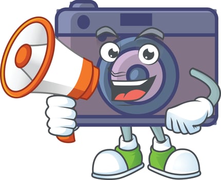 A cute image of retro camera cartoon character vector