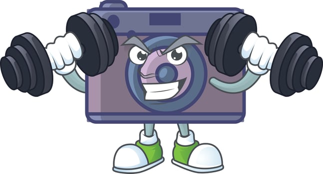 A cute image of retro camera cartoon character vector