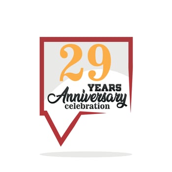 29 year anniversary celebration  Anniversary logo with speech bubble on white background vector design for celebration  invitation card and greeting card