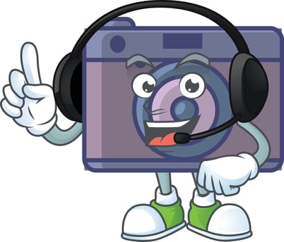 A cute image of retro camera cartoon character vector