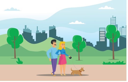 Illustration Young people doing physical activity outdoors at the park, they are running, cycling and bring the dog, healthy lifestyle Suitable for Diagrams, Infographics, And Other Graphic Asset vector