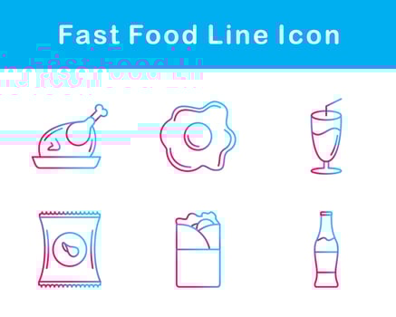 Fast Food Vector Icon Set