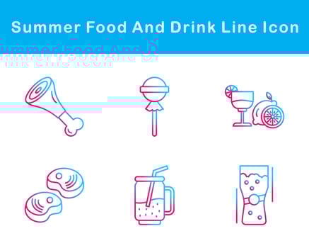 Summer Food And Drink Vector Icon Set