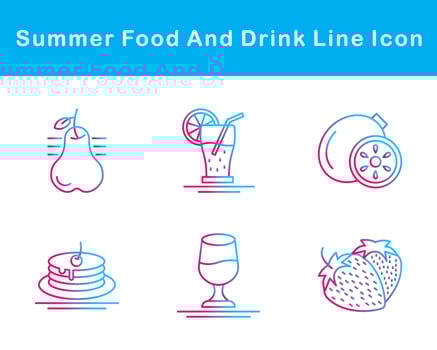 Summer Food And Drink Vector Icon Set