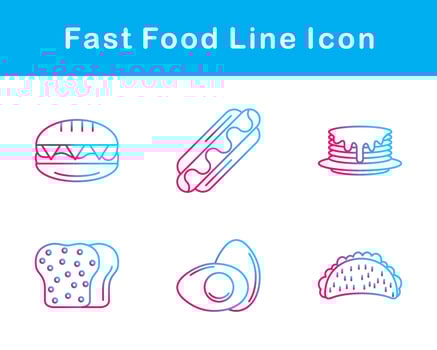 Fast Food Vector Icon Set