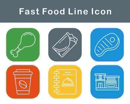 Fast Food Vector Icon Set