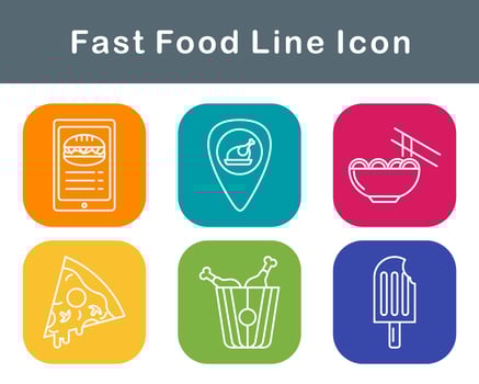 Fast Food Vector Icon Set