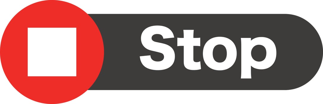 Stop button and STOP character logo. vector. vector