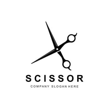 Barber tool scissors logo icon background symbol vector