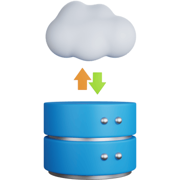 3D Icon Illustration Database Transfer Cloud png