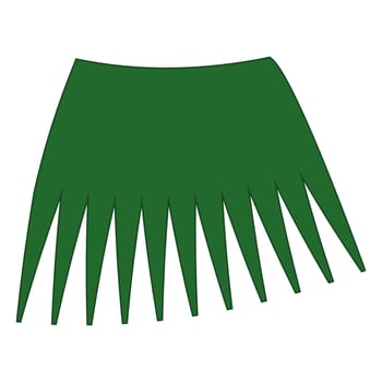 Grass skirt, Hawaii dress decoration, Hawaiian leaf dancing hula costume vector