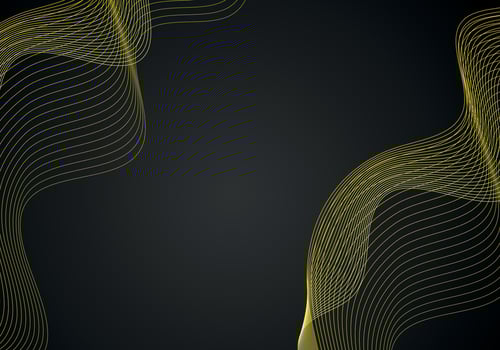 Black abstract background design. Modern wavy line pattern guilloche curves in monochrome colors. Premium stripe texture for banner, business backdrop. Dark horizontal vector template