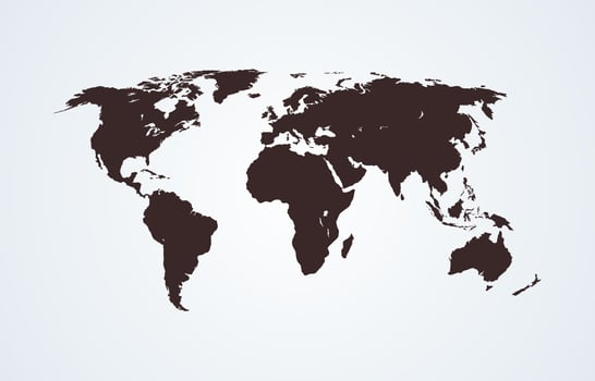 World Map in Black Color vector