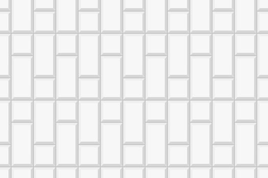 Rectangle and square tile layout. Ceramic or brick white wall seamless pattern. Kitchen backsplash or bathroom floor background. Interior or facade texture vector