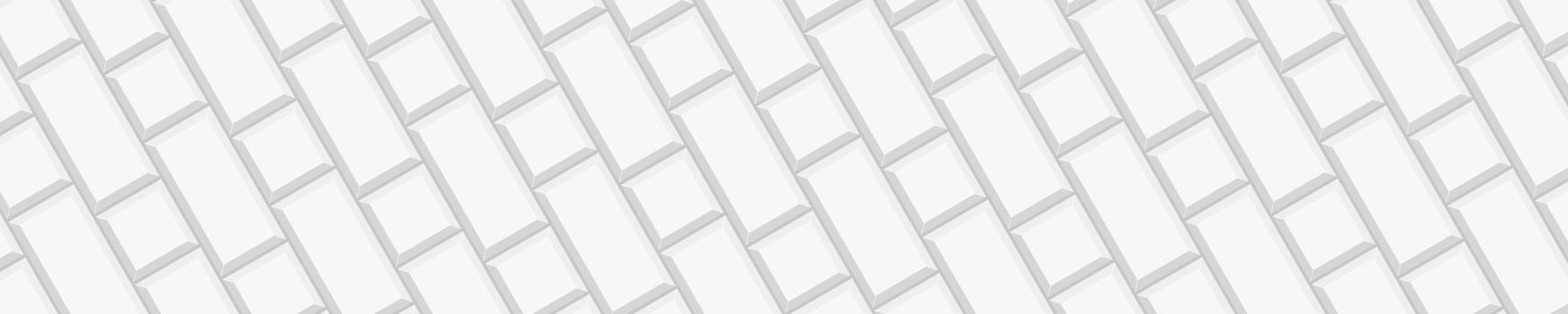 White squares and rectangles tile diagonal arrangement. Ceramic or stone brick background. Kitchen backsplash or bathroom wall or floor seamless pattern vector