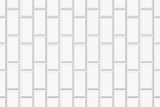 Vertical white rectangle tile layout. Ceramic or brick wall seamless pattern. Kitchen backsplash or bathroom floor background vector