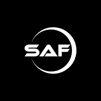 SAF letter logo design in illustration. Vector logo, calligraphy designs for logo, Poster, Invitation, etc.