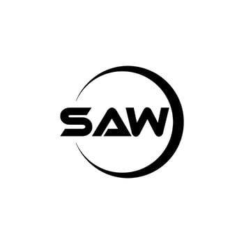SAW letter logo design in illustration. Vector logo, calligraphy designs for logo, Poster, Invitation, etc.