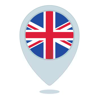 British Flag Location Pin vector