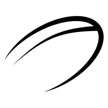 Logo icon flying rugby ball simple contours vector